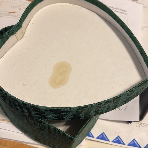 COPY - Antique Satin covered Heart Shaped Box 8” by 4” tall - Picture 4 of 5